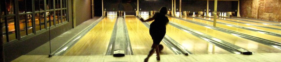 Woman Bowling at the Gutter